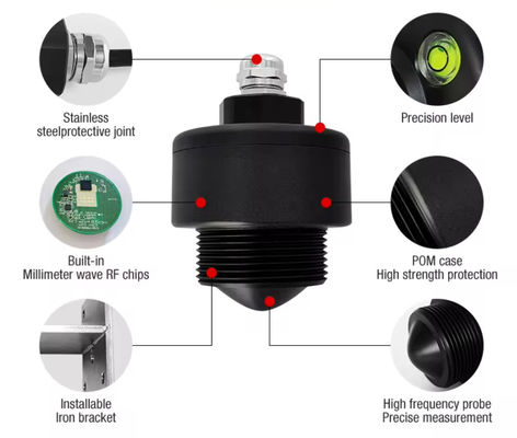 Non Contact Radar Water Level Transmitter Sensor Meter 76-81GHz Fuel Oil Tank FMCW